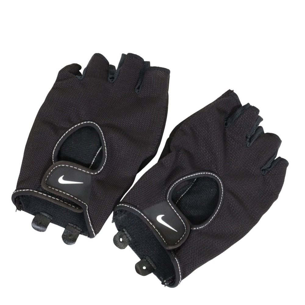 Nike Training Gloves Men L Fit Dry Fingerless Padded Weightlifting Gym Black